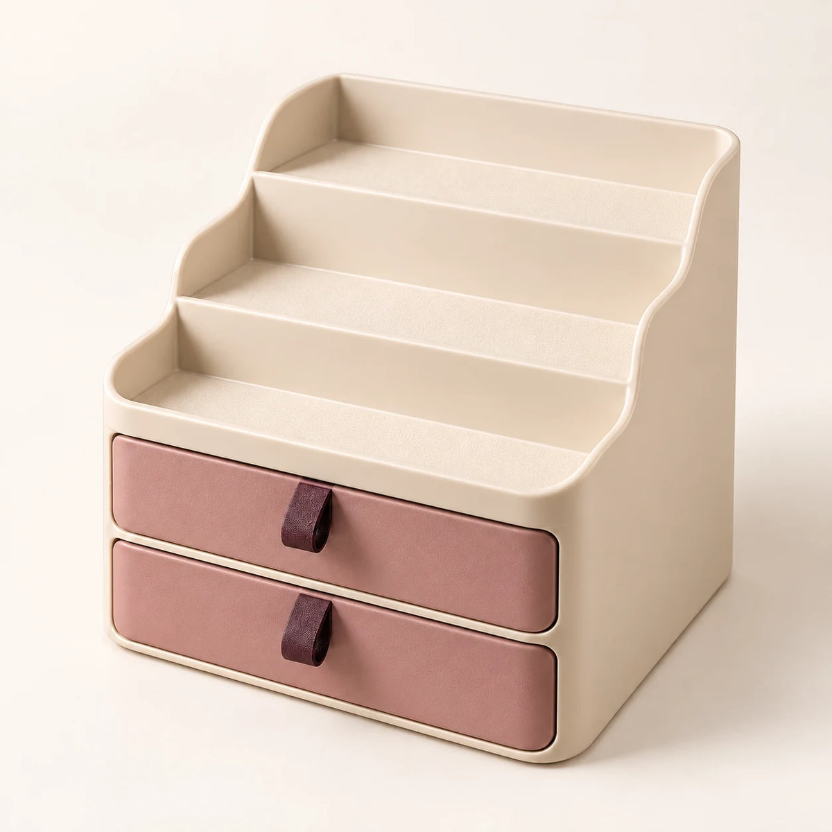 Compact Tiered Cosmetic Organizer — complete set overview
