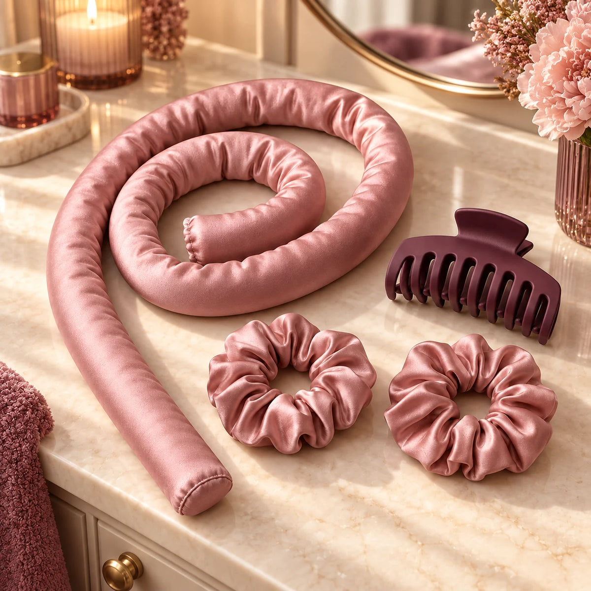 Heatless Curling Ribbon Set — in an everyday setting