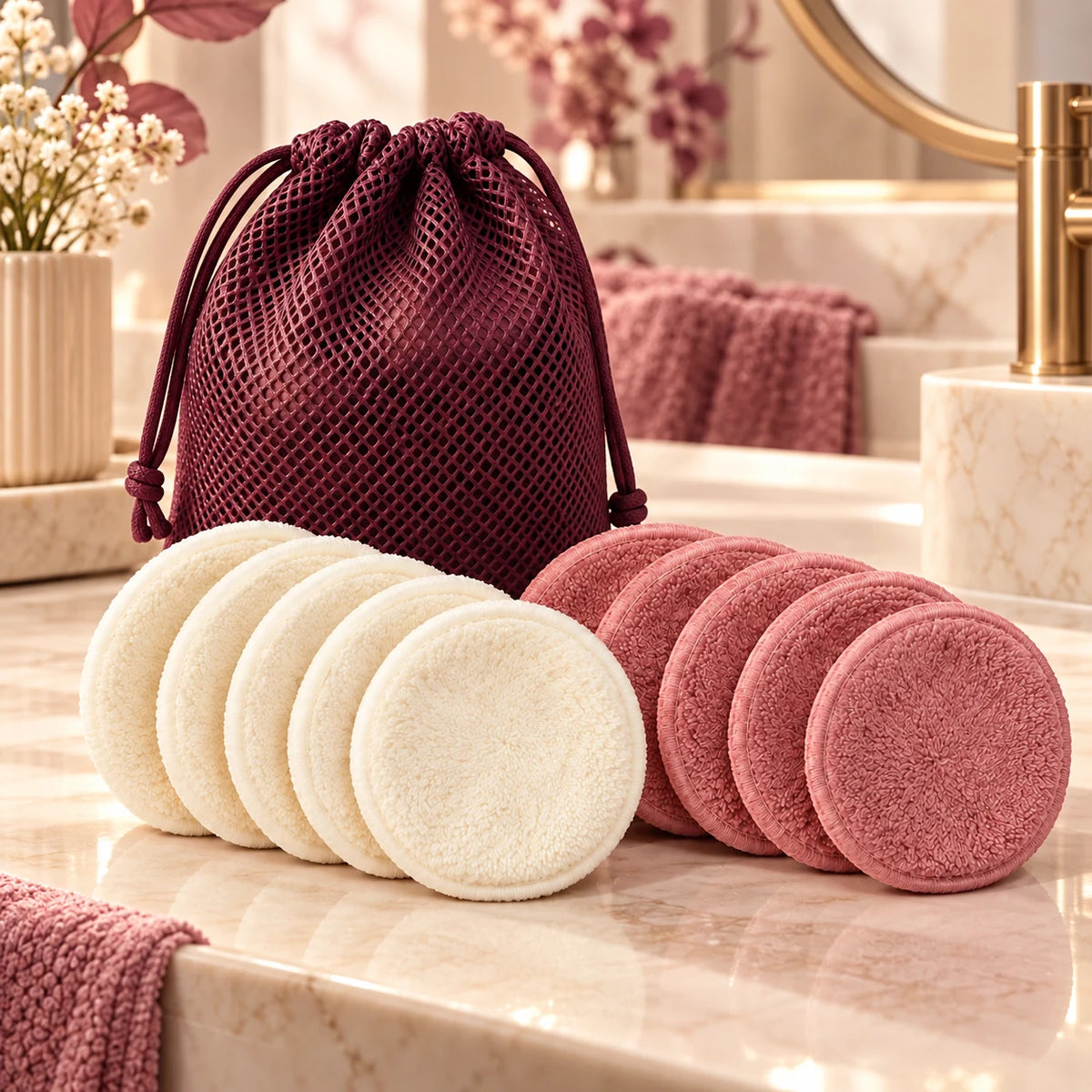 Reusable Makeup Remover Pad Set — in an everyday setting