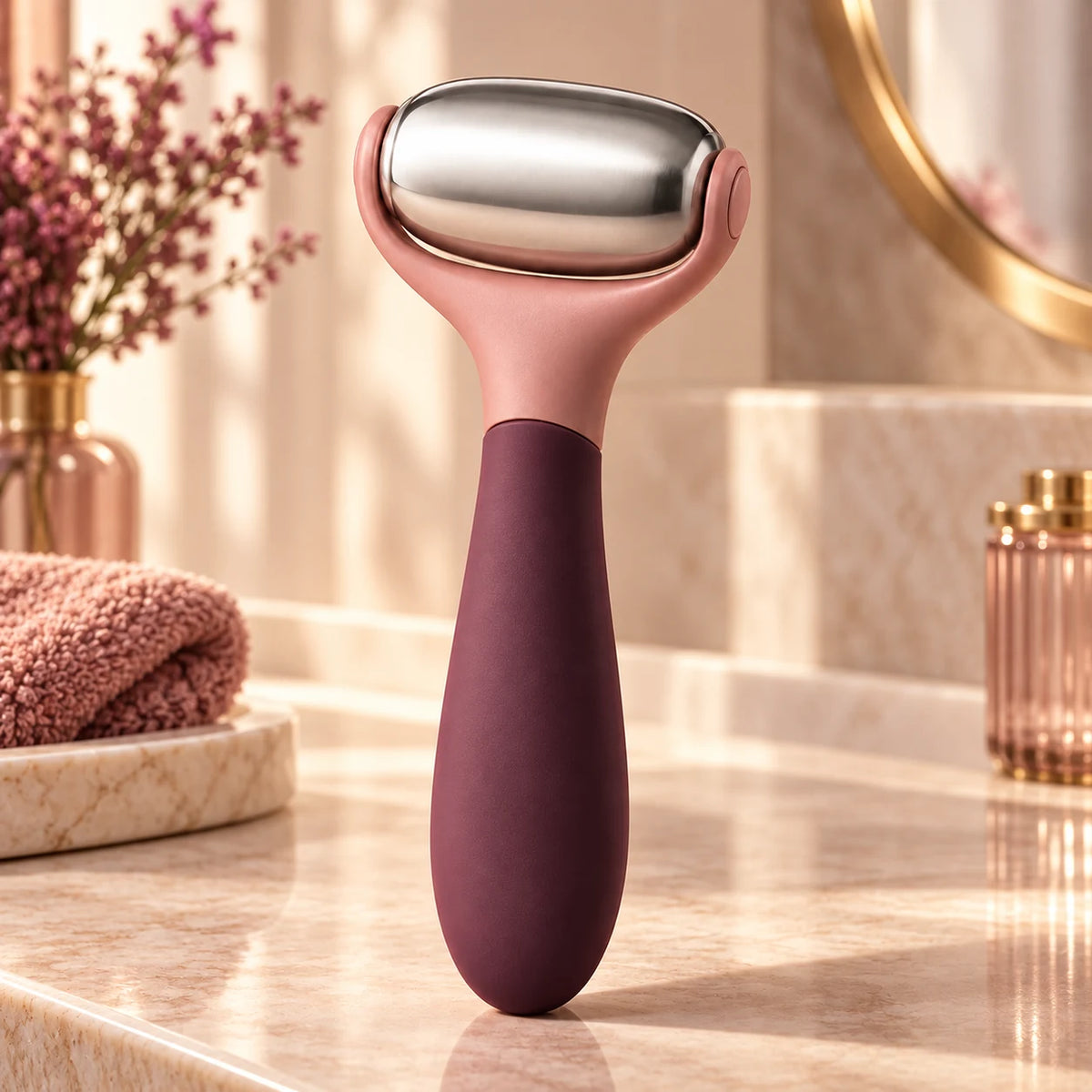 Stainless Steel Facial Ice Roller — in an everyday setting